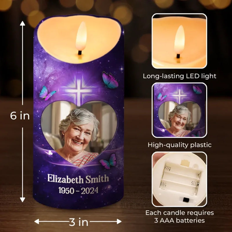 Custom Photo Memorial Gifts for Loved Ones - Personalized LED Candle