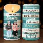Custom Name Bestie Gifts for Unbiological Sister - Personalized LED Candle