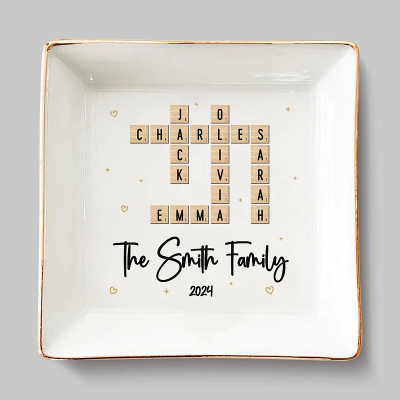 Custom Scrabble Family Name Gifts - Personalized Jewelry Dish