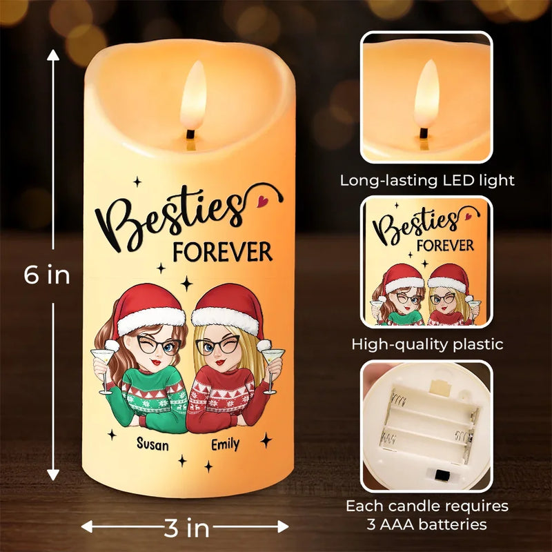 Thank you For Being My Friend - Bestie Personalized Custom LED Candle - Christmas Gift For Best Friends, BFF, Sisters