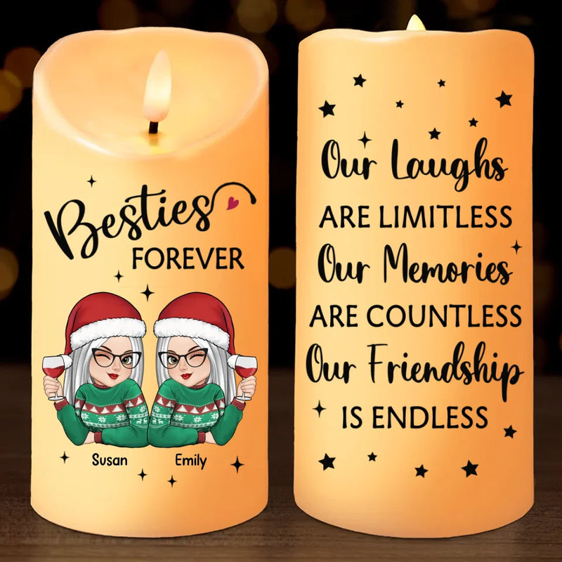 Thank you For Being My Friend - Bestie Personalized Custom LED Candle - Christmas Gift For Best Friends, BFF, Sisters