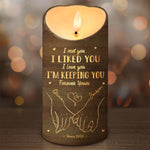 Custom Couple Name & Year Romantic Anniversary Gifts - Personalized LED Candle