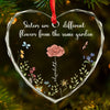 Like Blossoms, You Brighten My Days - Bestie Personalized Custom Heart Glass Ornament - Christmas Gift For Best Friends, BFF, Sisters