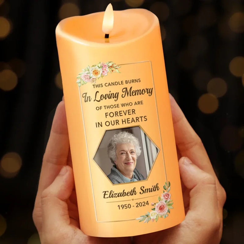 Custom Photo In Loving Memory Of A Gentle Soul - Memorial Personalized Custom LED Candle - Sympathy Gift, Christmas Gift For Family Members