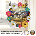 Custom Name Garden Gifts for Nana - Personalized Suncatcher Ornament
