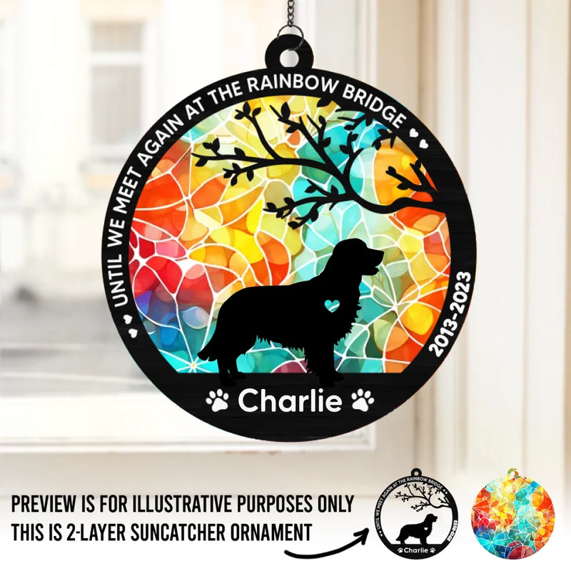 Custom Pet Memorial Rainbow Bridge Gifts - Personalized Suncatcher Ornament