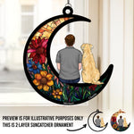 Custom Name Angel Dog Memorial Gifts - Personalized Suncatcher Ornament
