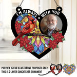 Custom Photo Cardinal Memorial Gifts - Personalized Suncatcher Ornament