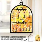 Custom Name First Mom Now Grandma Gifts - Personalized Suncatcher Ornament