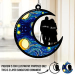 Custom Name Romantic Couple Gift - Personalized Suncatcher Ornament