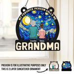 Custom Name Grandma Family Gifts - Personalized Suncatcher Ornament