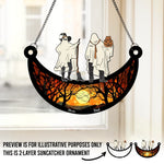 Custom Name Halloween Ghost Family Gifts - Personalized Suncatcher Ornament