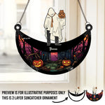 Custom Name Halloween Ghost Gifts for Families - Personalized Suncatcher Ornament