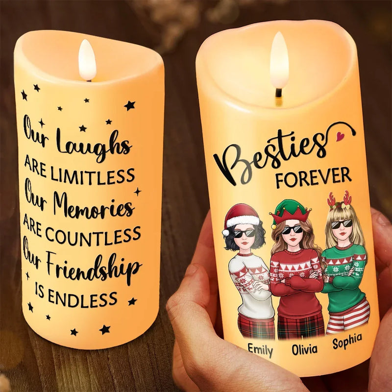 Custom Name Christmas Best Friend Gifts - Personalized LED Candle