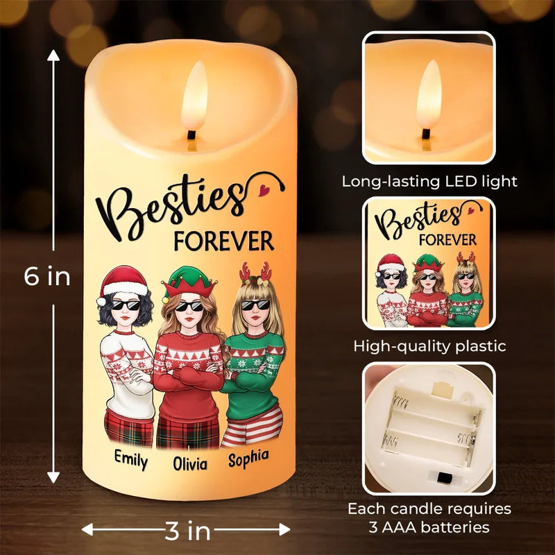 Custom Name Christmas Best Friend Gifts - Personalized LED Candle