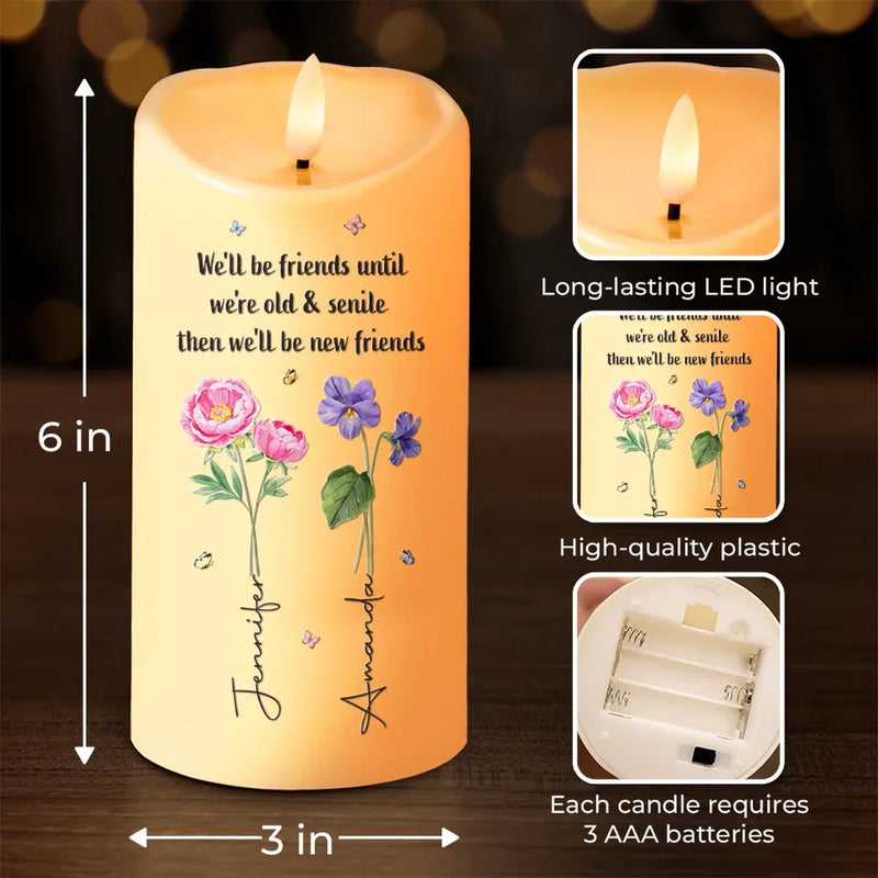 Custom Name Funny Best Friend Gifts - Personalized LED Candle