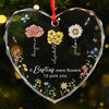 A Friend Like You Is A Blooming Miracle - Bestie Personalized Custom Heart Glass Ornament - Christmas Gift For Best Friends, BFF, Sisters