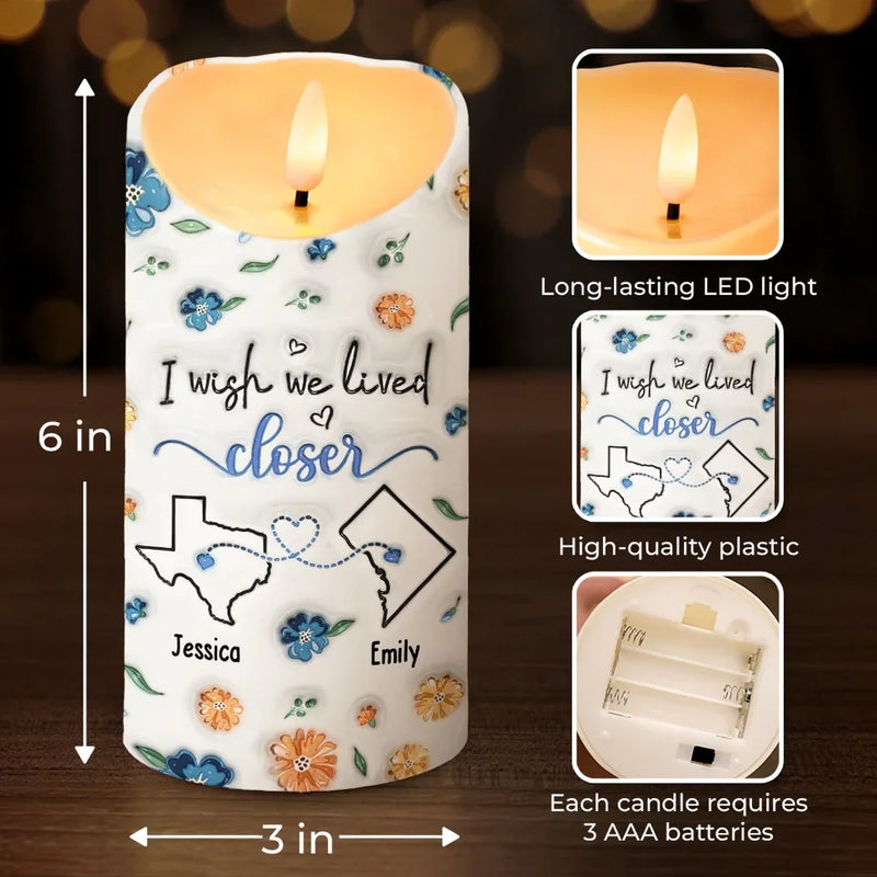 Custom Name Long Distance Family Gifts - Personalized LED Candle