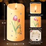 Spring Tulip Floral Decor - LED Candle