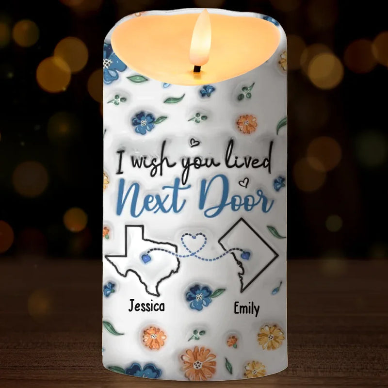 Custom Name Long Distance Family Gifts - Personalized LED Candle