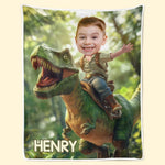 Custom Name Dinosaur Adventure Gifts for Kids - Personalized Blanket