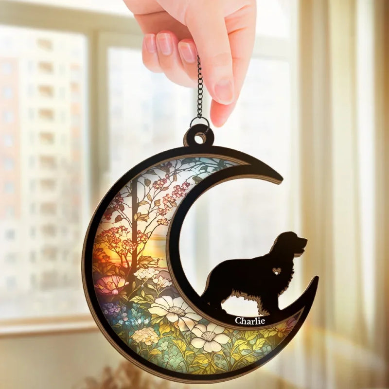 Custom Name Dog Gifts for Pet Lovers - Personalized Suncatcher Ornament