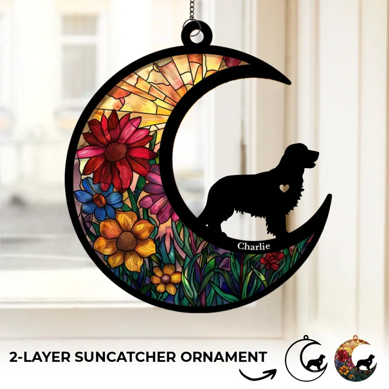 Custom Name Dog Gifts for Pet Lovers - Personalized Suncatcher Ornament