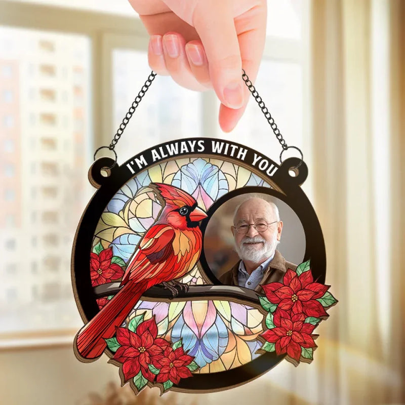 Custom Photo May Your Memory Be A Haven Of Peace - Memorial Personalized Window Hanging Suncatcher Ornament - Sympathy Gift For Family Members