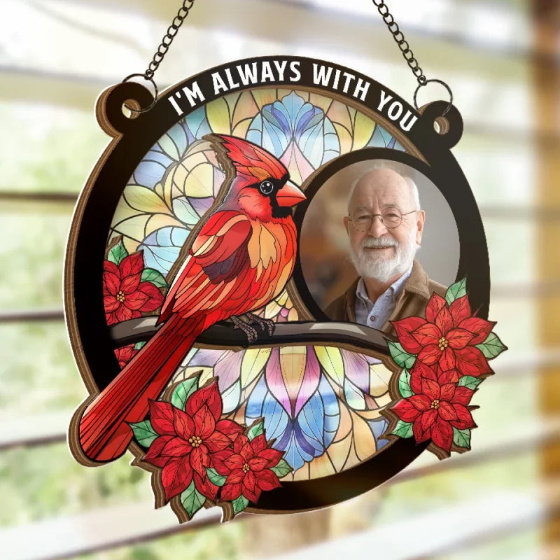 Custom Photo May Your Memory Be A Haven Of Peace - Memorial Personalized Window Hanging Suncatcher Ornament - Sympathy Gift For Family Members