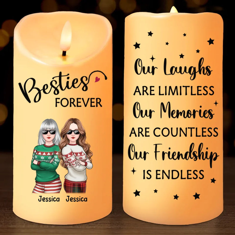 Custom Name Christmas Best Friend Gifts - Personalized LED Candle