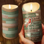 Custom Cardinal Memorial Name Tribute - Personalized LED Candle
