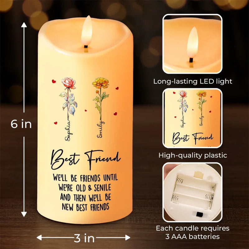 I’m Here For You, No Matter What - Bestie Personalized Custom LED Candle - Christmas Gift For Best Friends, BFF, Sisters