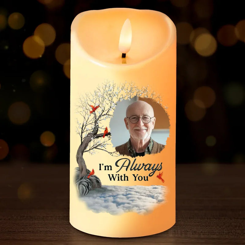 Custom Photo A Beautiful Soul Remembered - Memorial Personalized Custom LED Candle - Christmas Gift, Sympathy Gift For Family Members
