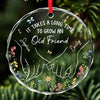 Holding Hands, Holding Hearts - Bestie Personalized Custom Circle Glass Ornament - Christmas Gift For Best Friends, BFF, Sisters