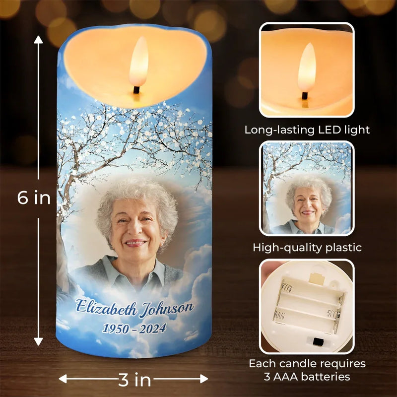 Custom Photo This Light Is For Those We Remember - Memorial Personalized Custom LED Candle - Sympathy Gift, Christmas Gift For Family Members