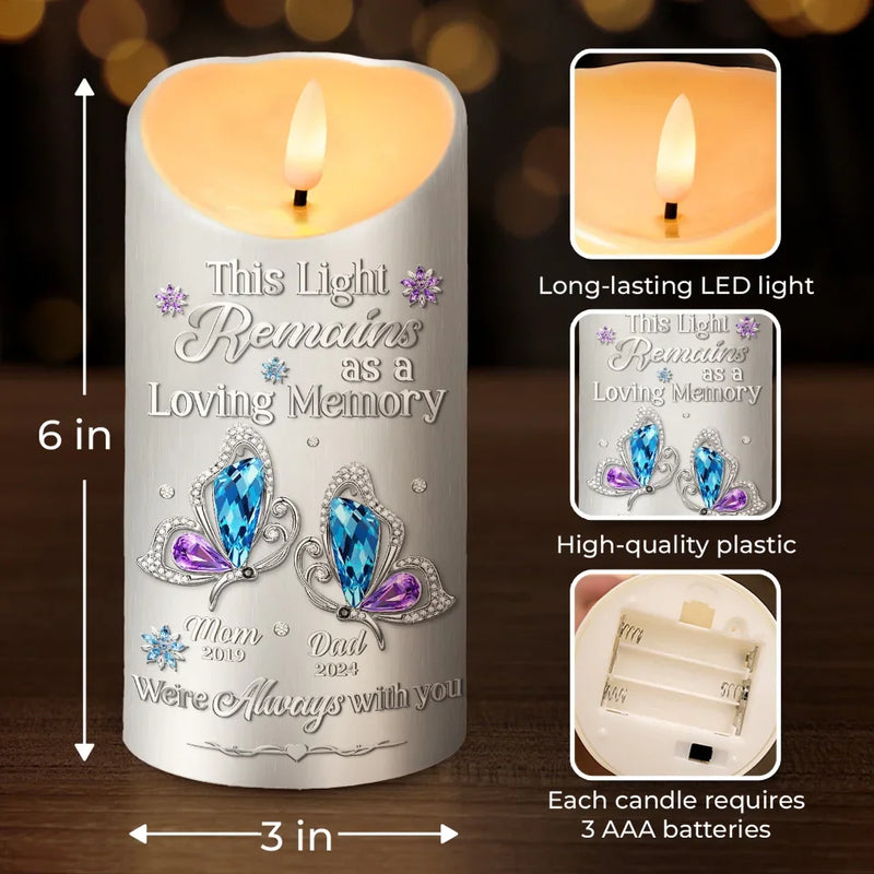 This Light Remains As A Loving Memory - Memorial Personalized Custom LED Candle - Sympathy Gift, Christmas Gift For Family Members