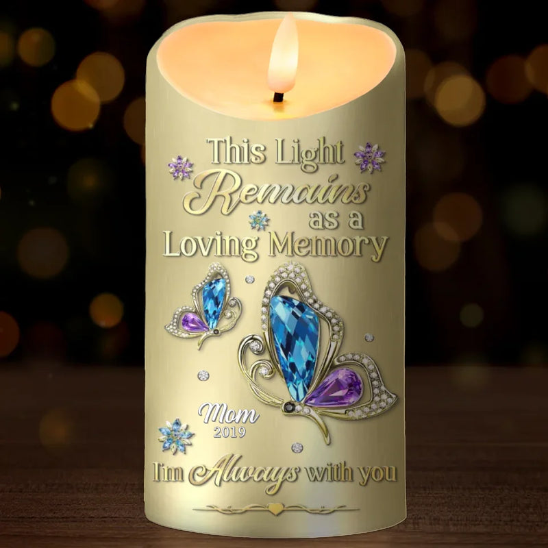 This Light Remains As A Loving Memory - Memorial Personalized Custom LED Candle - Sympathy Gift, Christmas Gift For Family Members