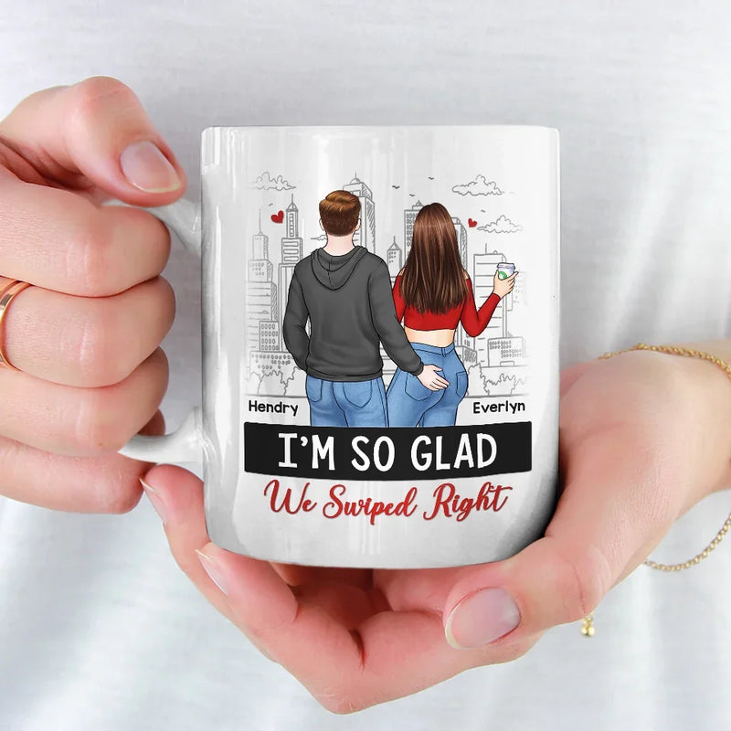 Custom Name Swiped Right Couple Gifts - Personalized Mugs