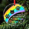 Cherished Moments, Everlasting Love - Memorial Personalized Custom Circle Glass Ornament - Christmas Gift, Sympathy Gift For Pet Owners, Pet Lovers