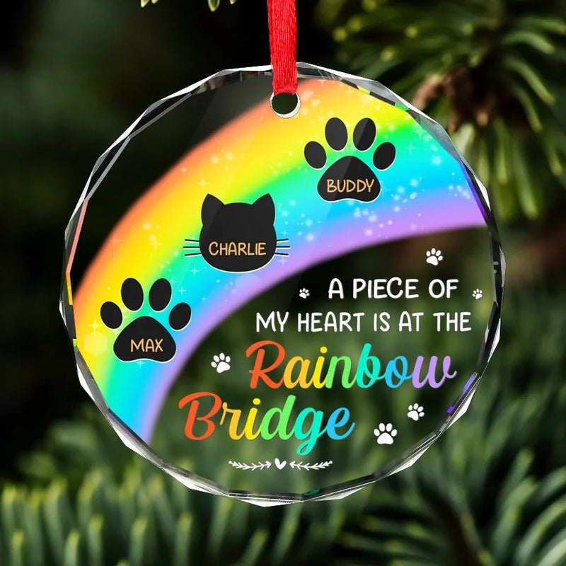 Cherished Moments, Everlasting Love - Memorial Personalized Custom Circle Glass Ornament - Christmas Gift, Sympathy Gift For Pet Owners, Pet Lovers