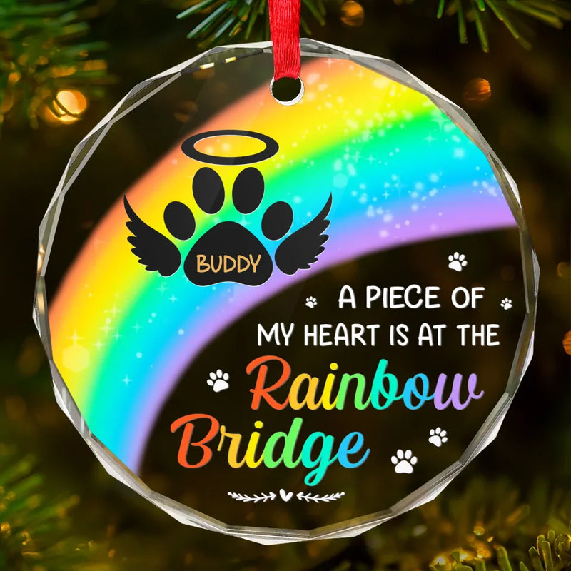 Cherished Moments, Everlasting Love - Memorial Personalized Custom Circle Glass Ornament - Christmas Gift, Sympathy Gift For Pet Owners, Pet Lovers