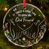 Holding Hands, Holding Hearts - Bestie Personalized Custom Circle Glass Ornament - Christmas Gift For Best Friends, BFF, Sisters