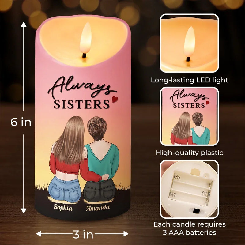 The Bond Between Us Will Always Be Strong - Bestie Personalized Custom LED Candle - Christmas Gift For Best Friends, BFF, Sisters