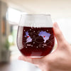 Never Too Far To Drink Together - Bestie Personalized Custom Wine Glass - Gift For Best Friends, BFF, Sisters