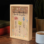 Custom Name Sister Flower Gifts - Personalized Frame Light Box