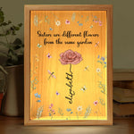 Custom Name Sister Flower Gifts - Personalized Frame Light Box