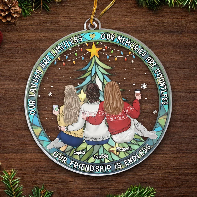 Our Friendship Is Endless - Bestie Personalized Custom Ornament - Acrylic Custom Shaped - Christmas Gift For Best Friends, BFF, Sisters