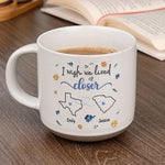 Custom Name Long Distance Friendship Gifts - Personalized Pottery Mug