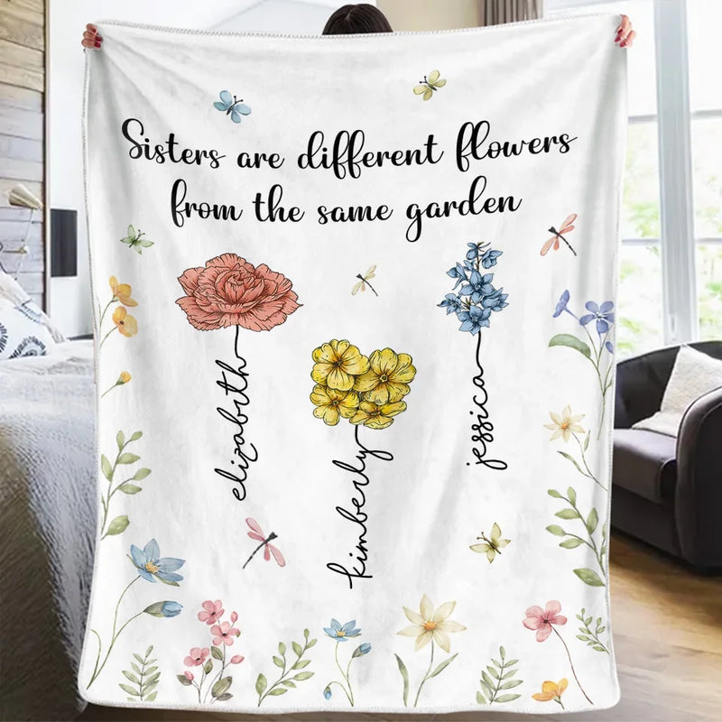 If Sisters Were Flowers I'd Pick You - Bestie Personalized Custom Blanket - Christmas Gift For Best Friends, BFF, Sisters