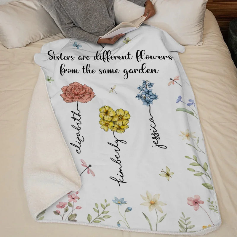 If Sisters Were Flowers I'd Pick You - Bestie Personalized Custom Blanket - Christmas Gift For Best Friends, BFF, Sisters